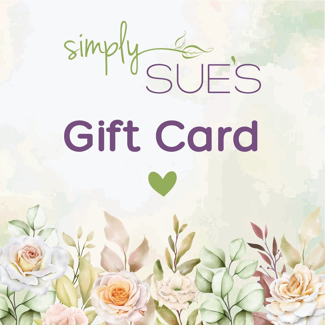 A floral digital gift card for Simply Sue&