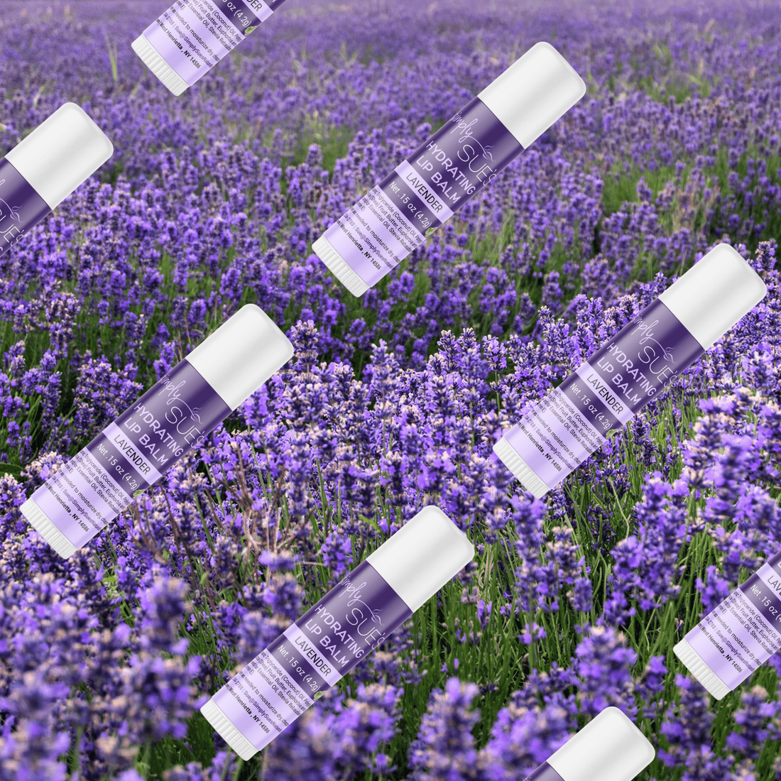 Lavender Lip Balms make from all natural ingredients from Simply Sue&